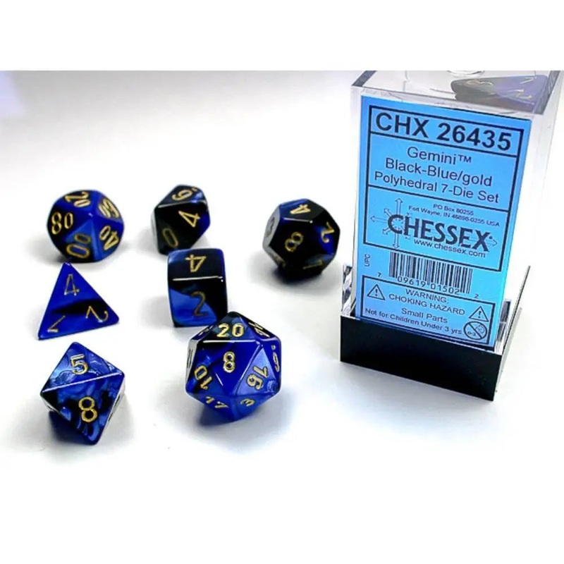 Chessex Gemini Black-Blue w/Gold