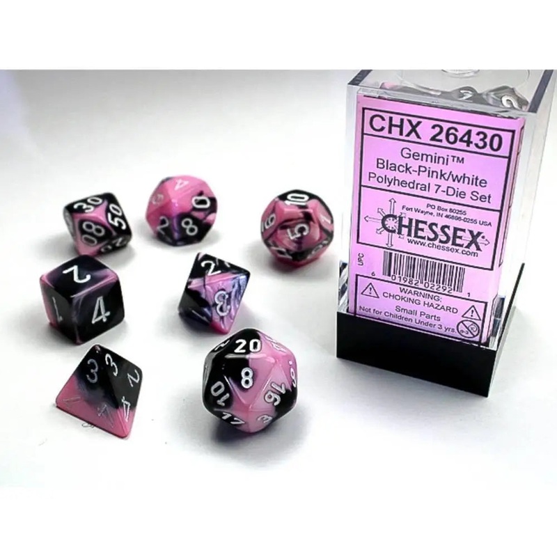 Chessex Gemini Black-Pink w/White