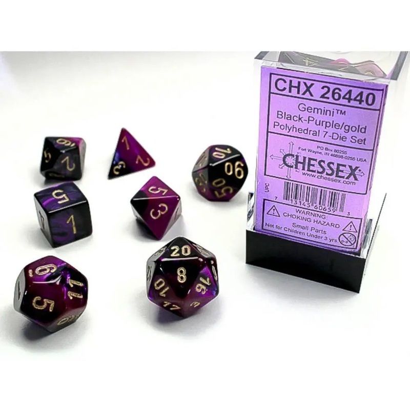 Chessex Gemini Black-Purple w/Gold