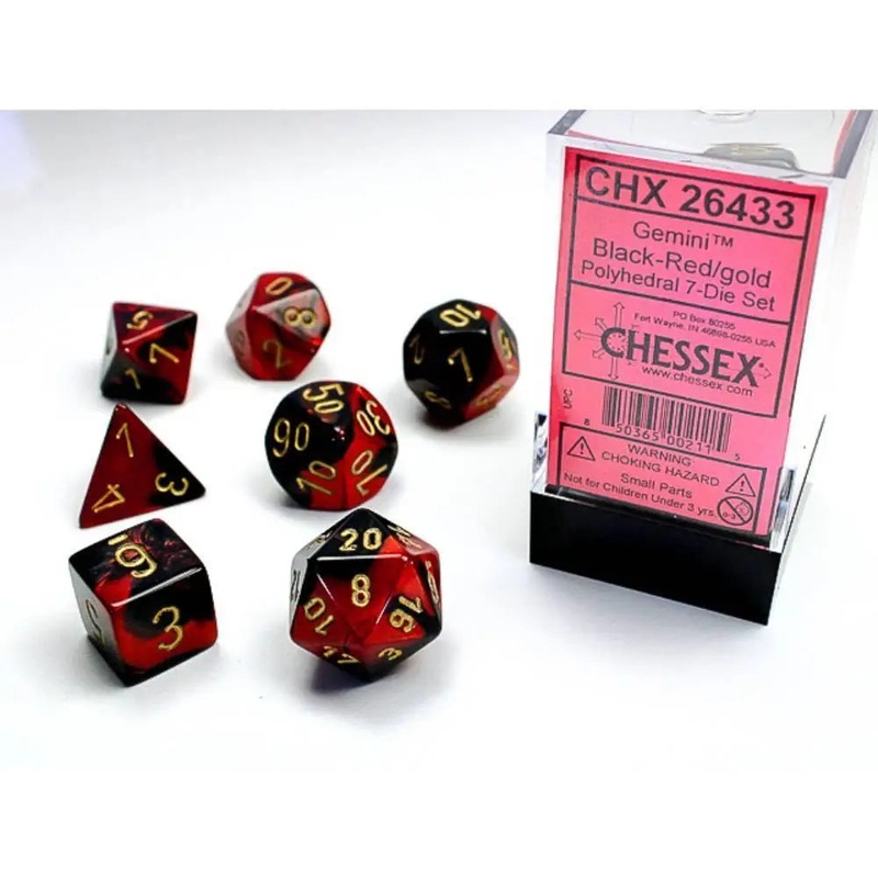Chessex Gemini Black-Red w/Gold