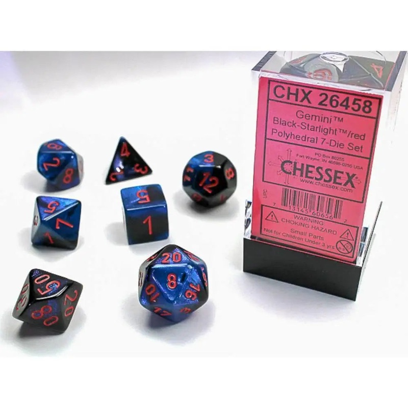 Chessex Gemini Black-Starlight w/Red