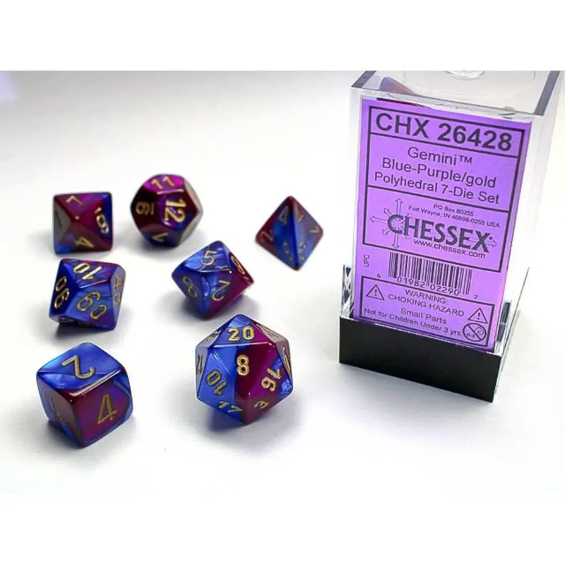 Chessex Gemini Blue-Purple w/Gold