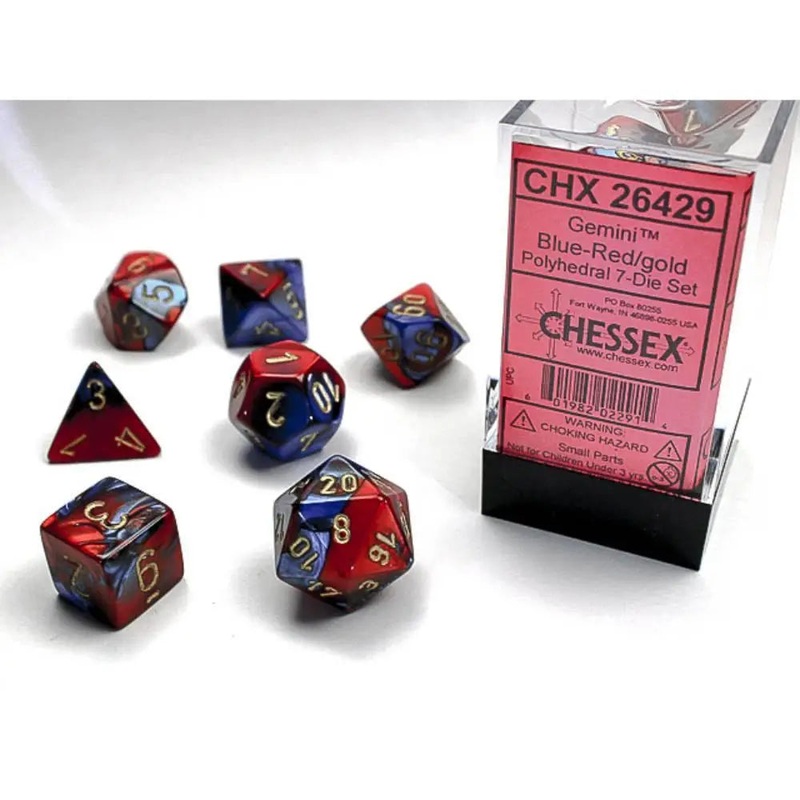 Chessex Gemini Blue-Red w/Gold