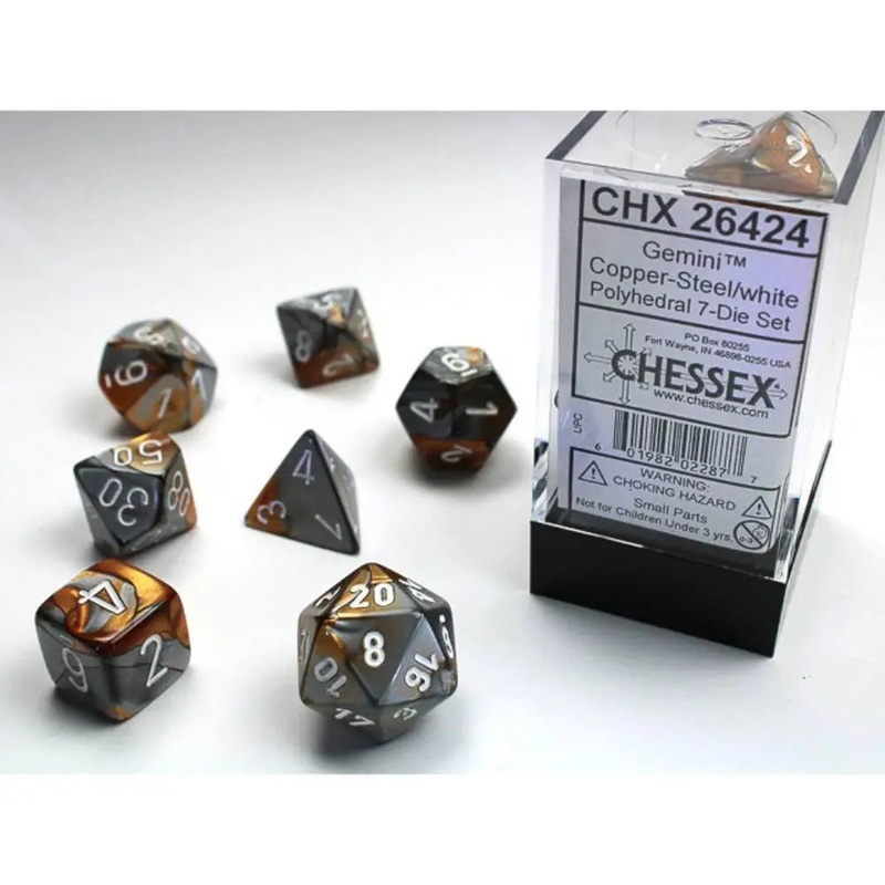 Chessex Gemini Copper-Steel w/White