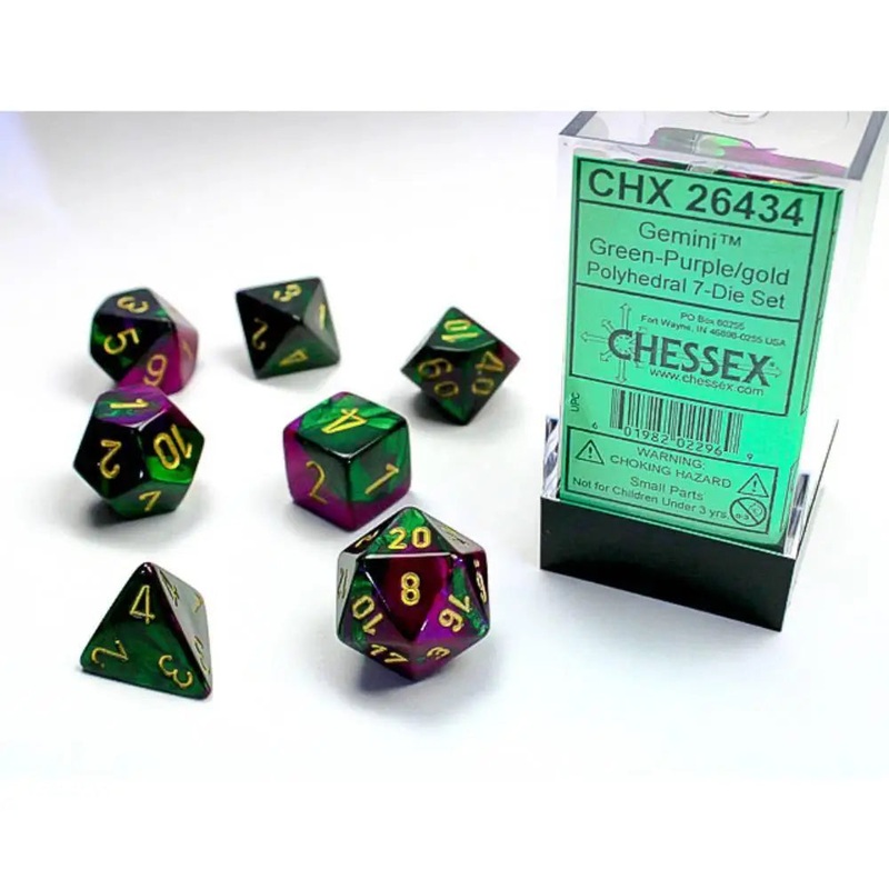 Chessex Gemini Green-Purple w/Gold