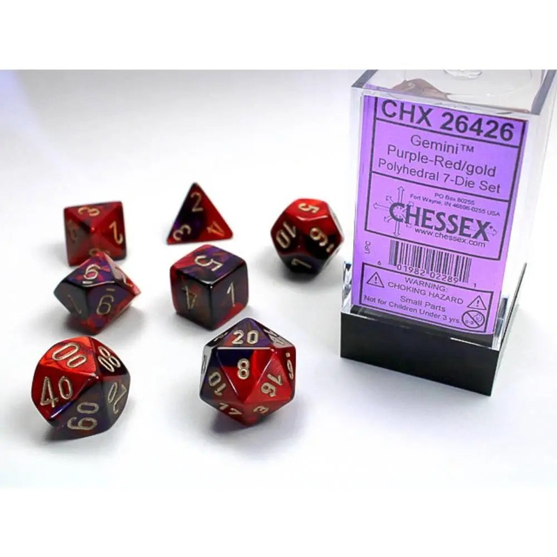 Chessex Gemini Purple-Red w/Gold