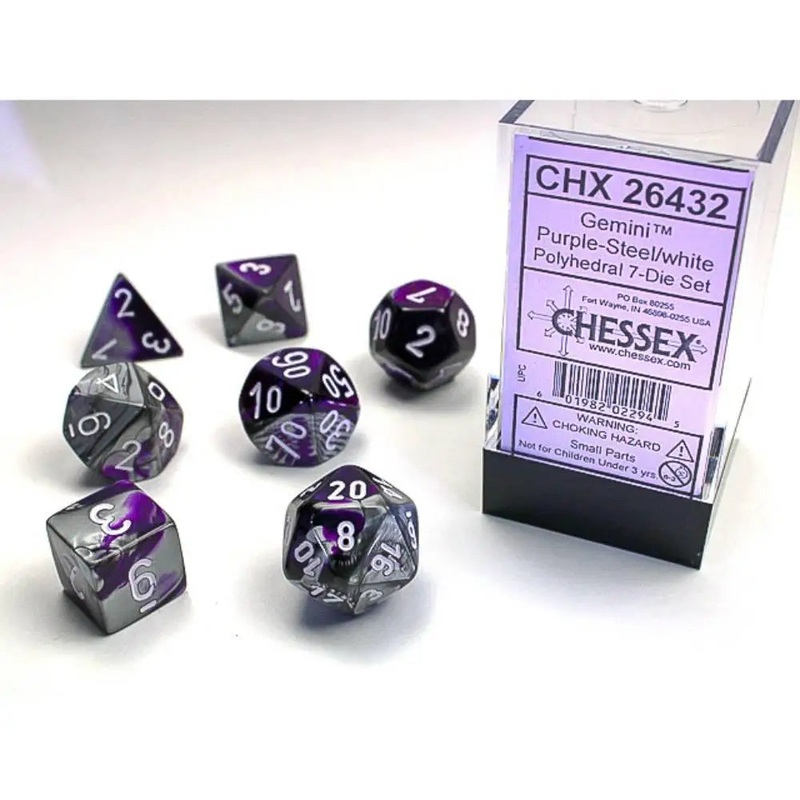 Chessex Gemini Purple-Steel w/White