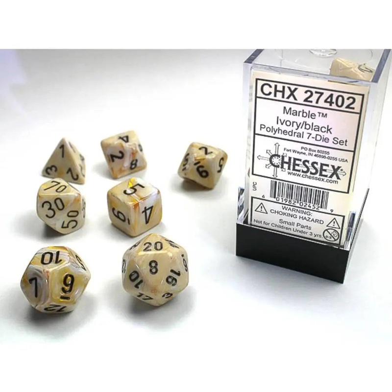 Chessex Marble Ivory w/Black