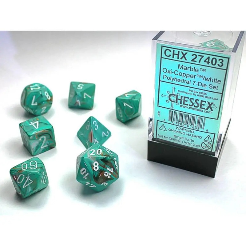 Chessex Marble Oxi Copper w/White