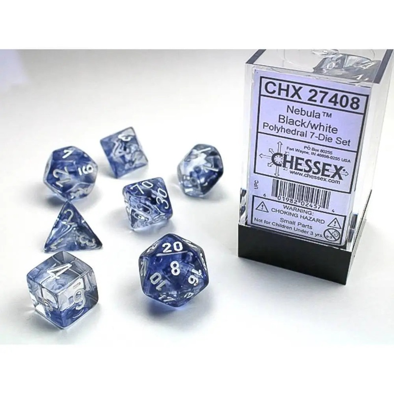 Chessex Nebula Black w/White