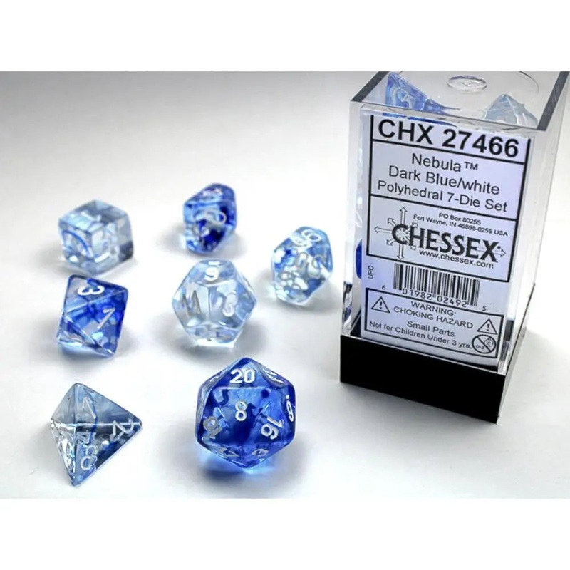 Chessex Nebula Dark Blue w/White