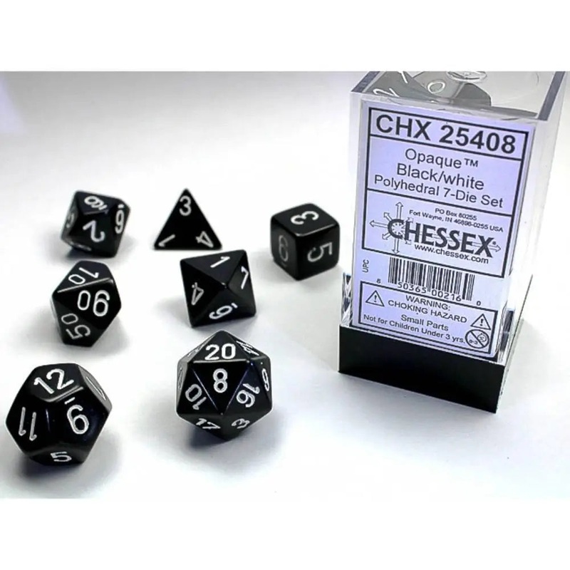 Chessex Opaque Black w/White
