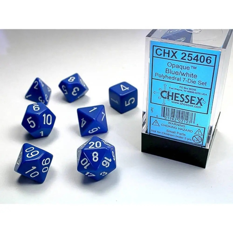 Chessex Opaque Blue w/White