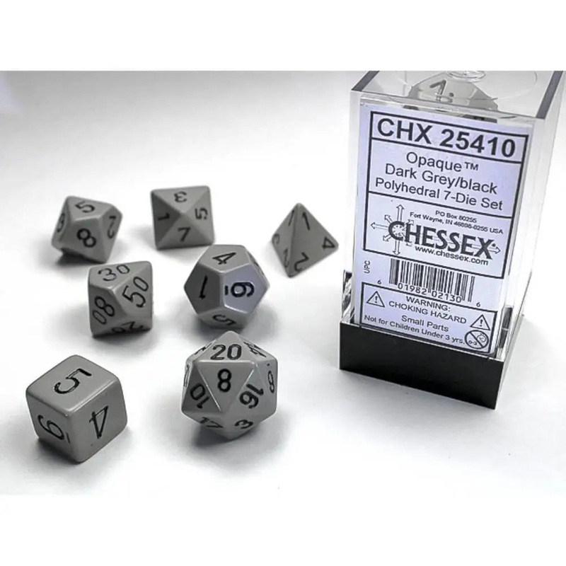 Chessex Opaque Dark Grey w/Black