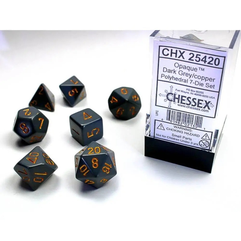 Chessex Opaque Dark Grey w/Copper