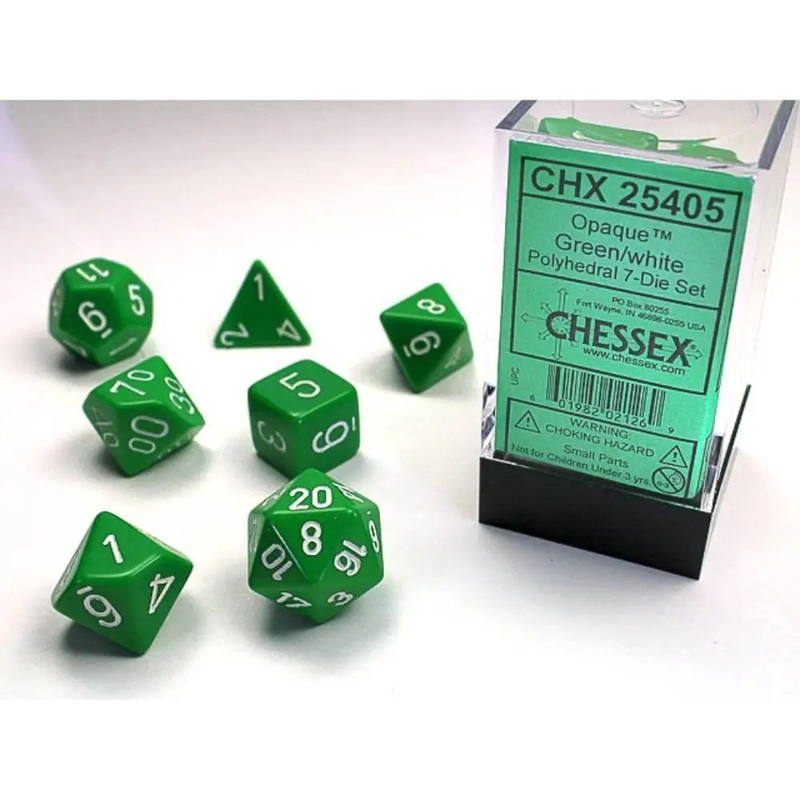 Chessex Opaque Green w/White