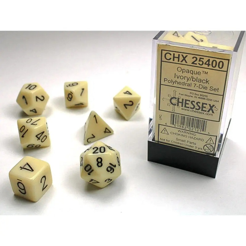 Chessex Opaque Ivory w/Black