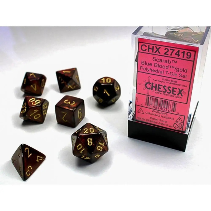 Chessex Scarab Blue Blood w/Gold