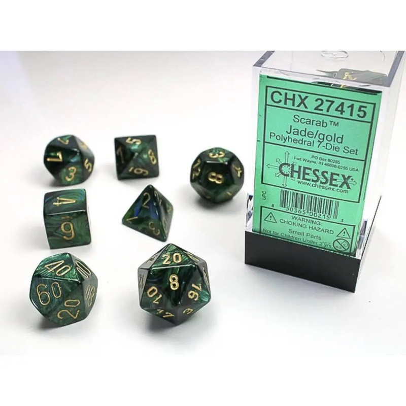 Chessex Scarab Jade w/Gold
