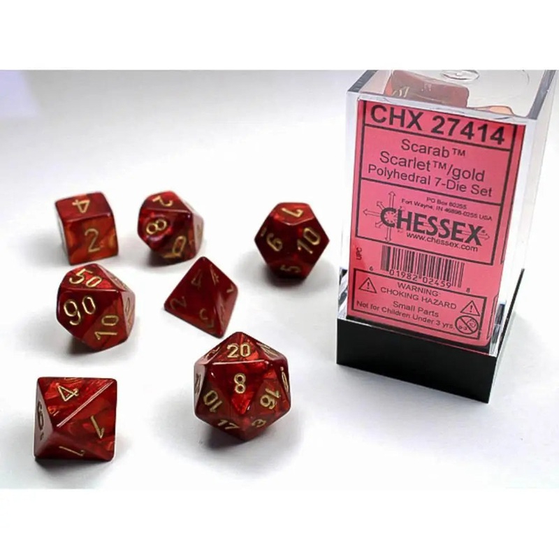 Chessex Scarab Scarlet w/Gold
