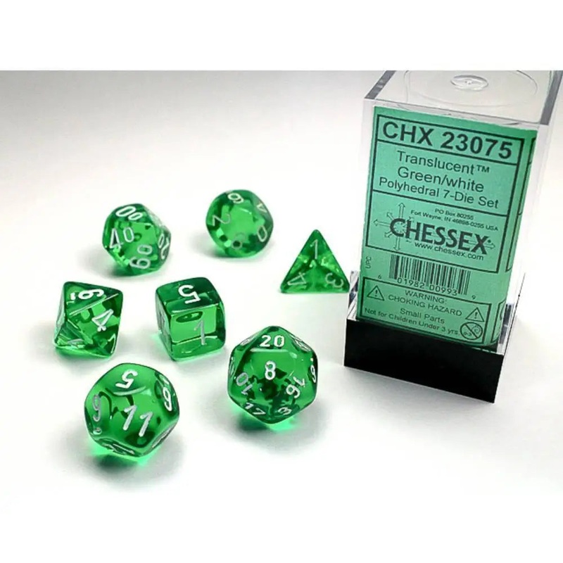 Chessex Translucent Green w/White