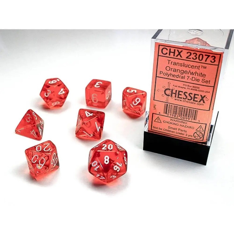 Chessex Translucent Orange w/White