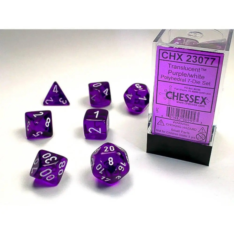Chessex Translucent Purple w/White