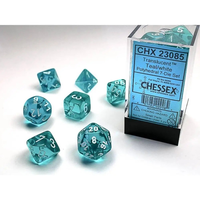 Chessex Translucent Teal w/White