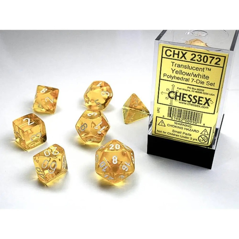 Chessex Translucent Yellow w/White