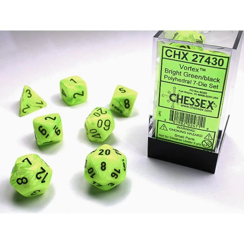 Chessex Vortex Bright Green w/Black