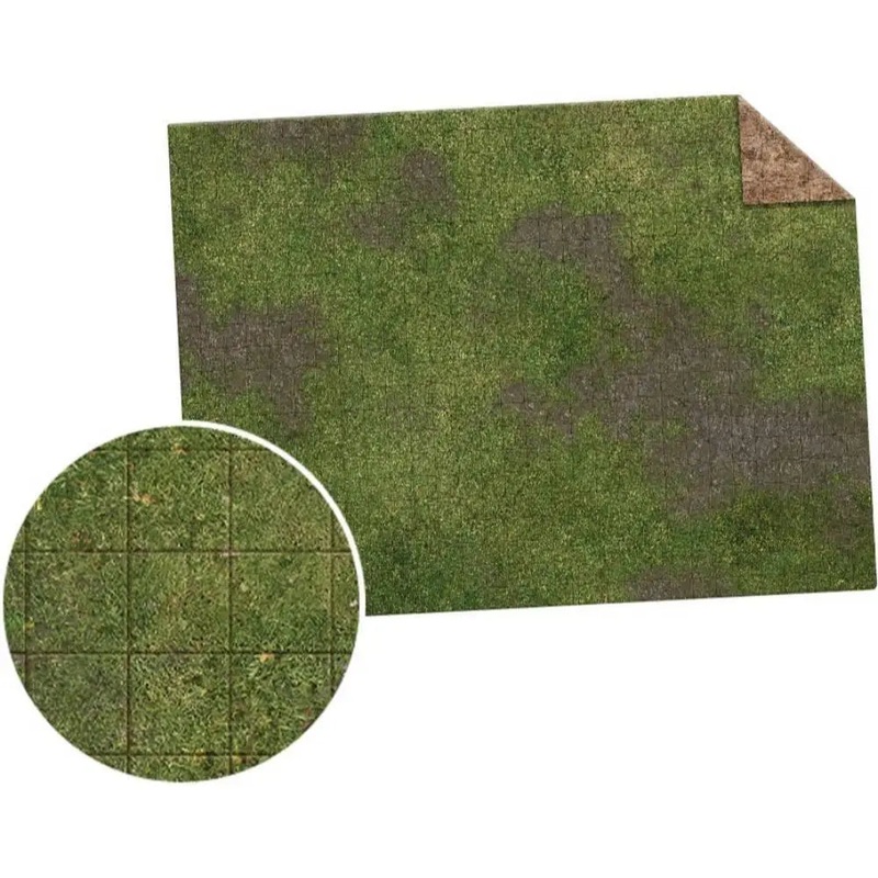 Monster Game Mat 22in x 30in - Broken Grassland / Desert Scrubland No Grid