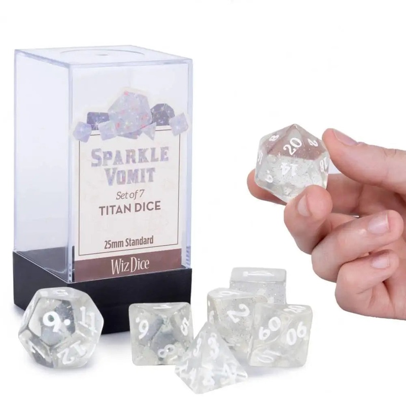 WizDice Titan Dice Sparkle Vomit Polyhedral (D&D) Dice Set (7)