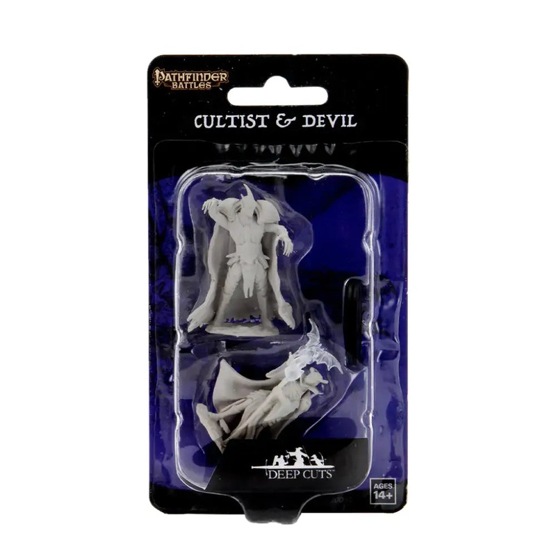 WizKids Unpainted Cultist and Devil (2)