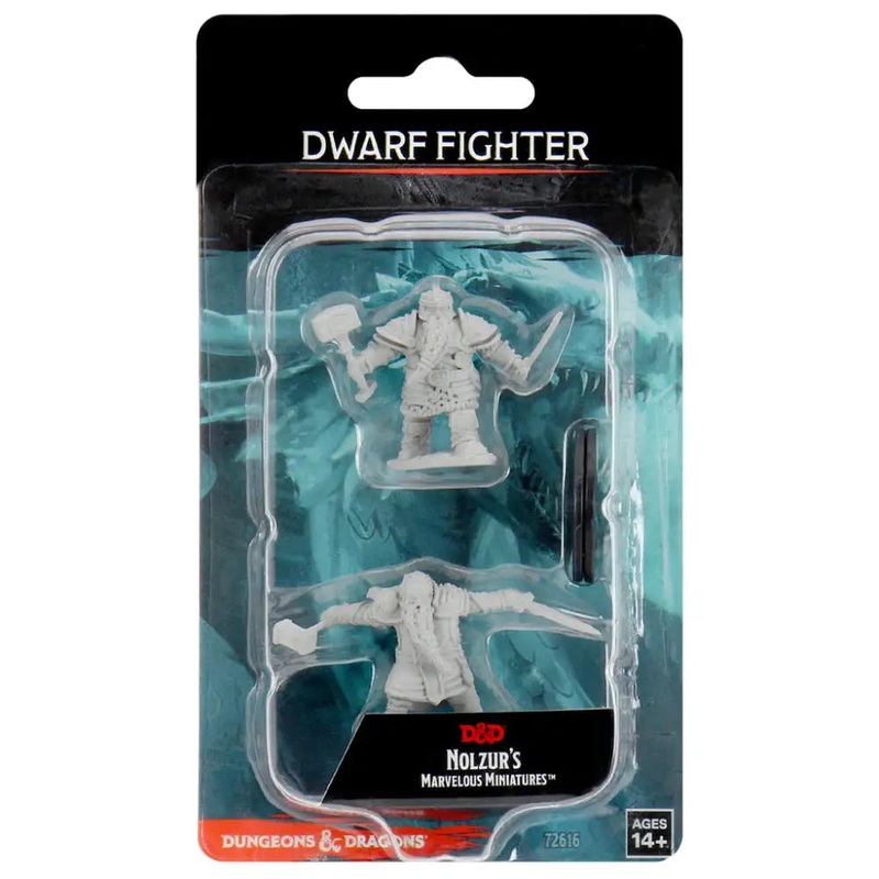 WizKids Unpainted Dwarf Male Fighter (2)