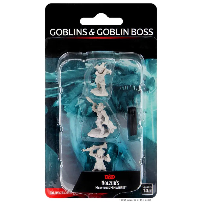 WizKids Unpainted Goblins and Goblin Boss (3)