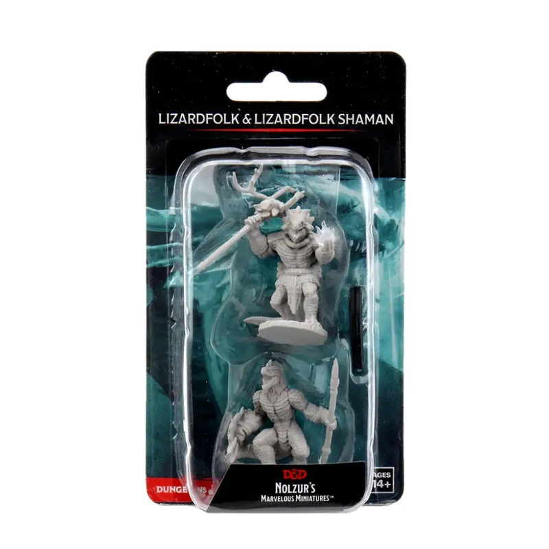 WizKids Unpainted Lizardfolk and Lizardfolk Shaman (2)