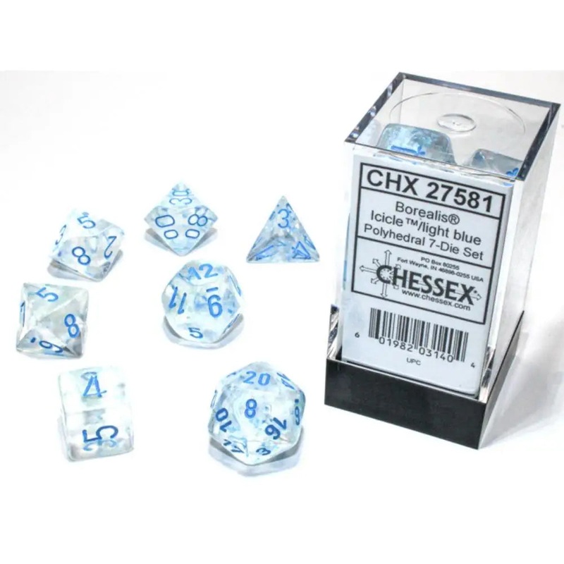 Chessex Borealis Luminary Icicle w/Light Blue