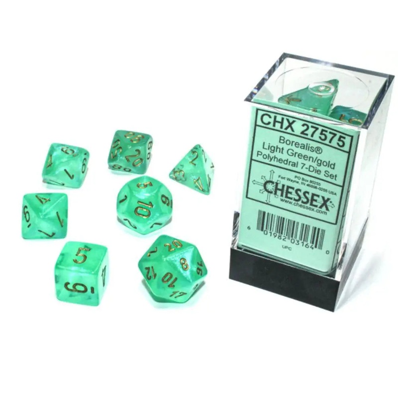 Chessex Borealis Luminary Light Green w/Gold