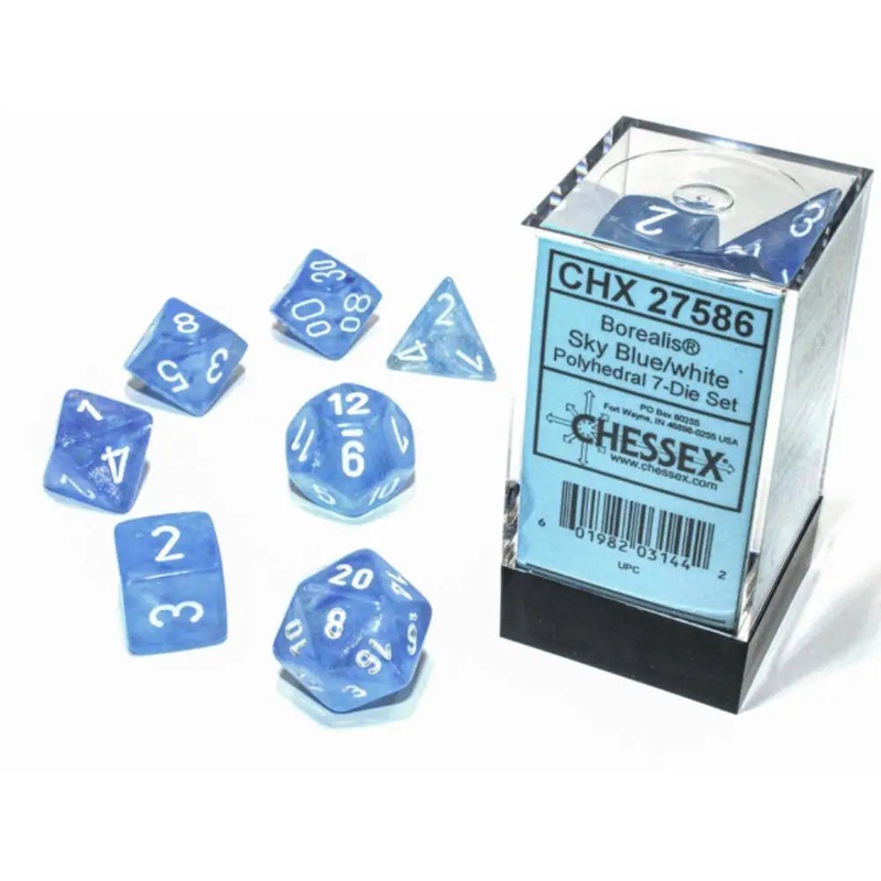 Chessex Borealis Luminary Sky Blue w/White