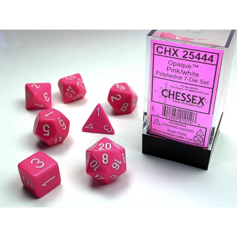 Chessex Opaque Pink w/White