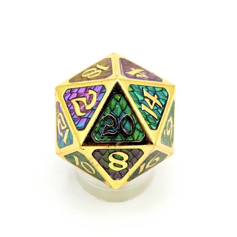 Drakona Khaos Hemera Metal Polyhedral (D&D) Dice