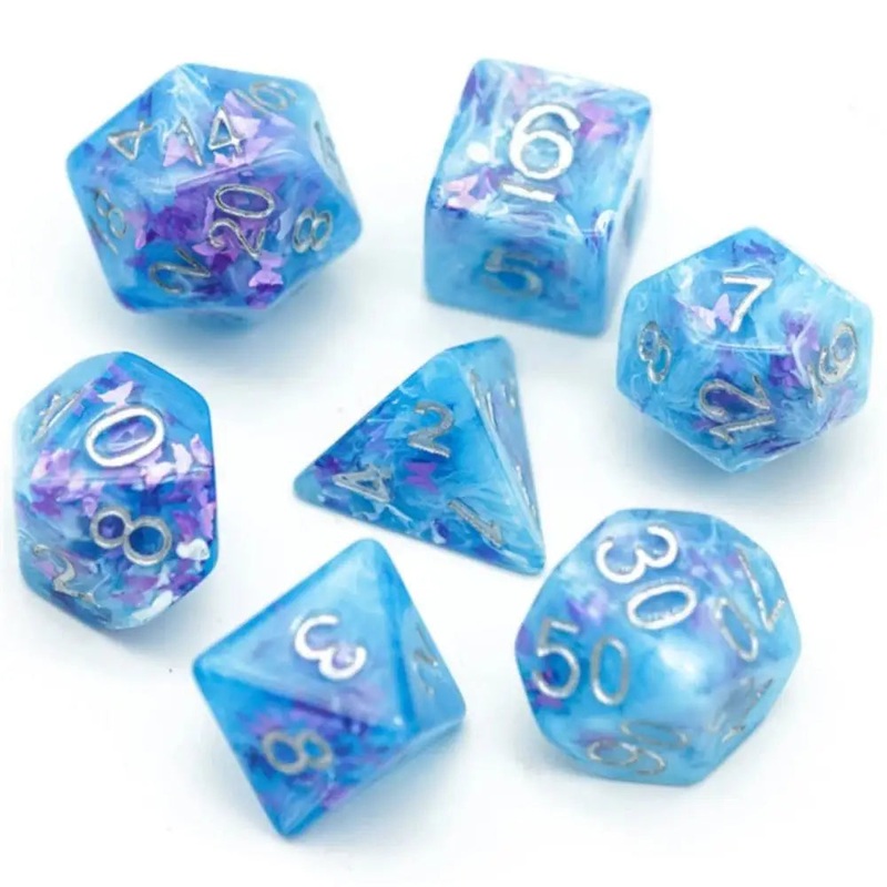 Frozen Butterfly Polyhedral (D&D) Dice Set (7)