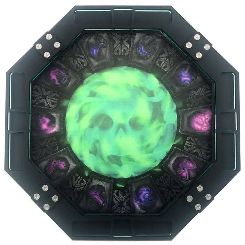 Printed Vortex Skull Art Octagon Dice Tray