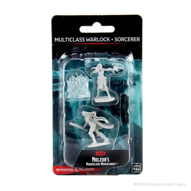 WizKids Unpainted Human Female Multiclass Warlock + Sorcerer (2)