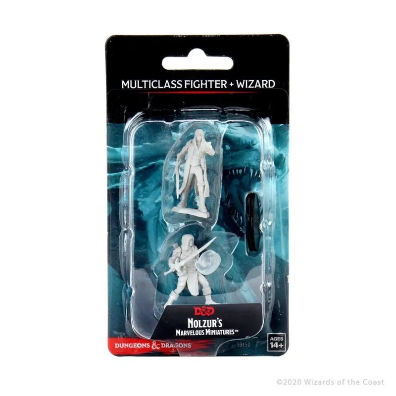 WizKids Unpainted Human Male Multiclass Fighter + Wizard (2)