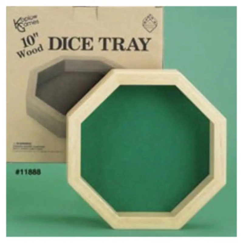 Wood Dice Tray Octagon 10"