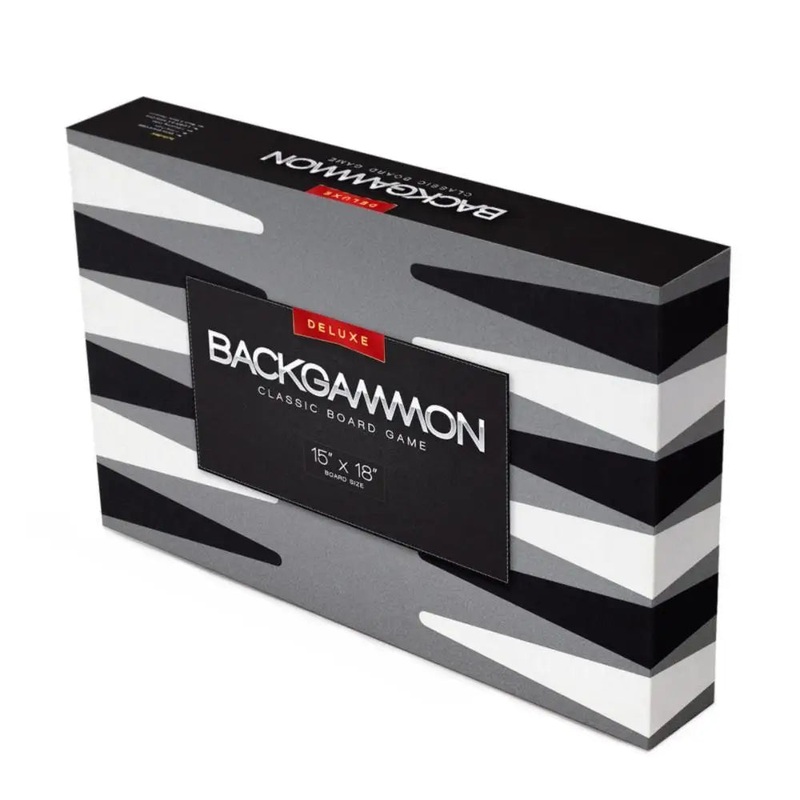 15in Backgammon Set With Stitched Black Leatherette Case