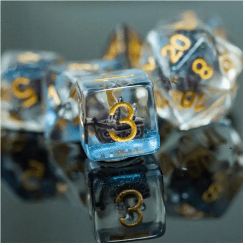 Boat at Sea Polyhedral (D&D) Dice Set (7)