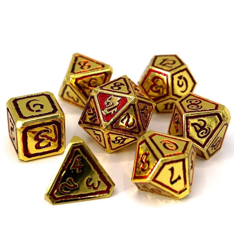 Kings of Gilded Ruin Metal Polyhedral Dice