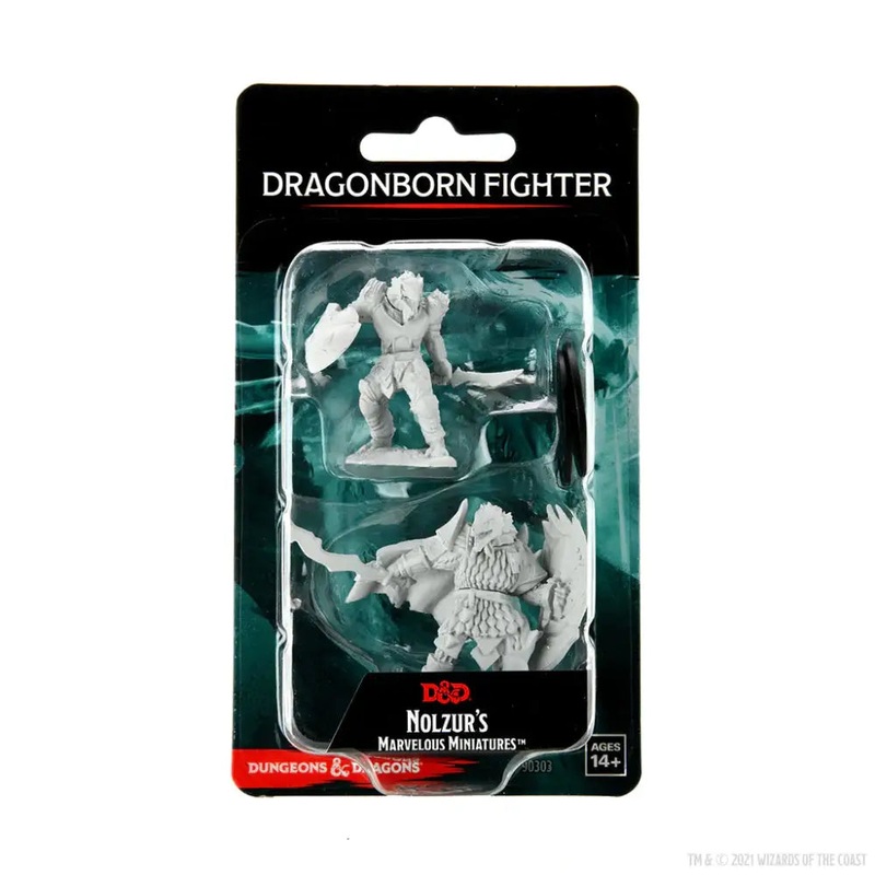 WizKids Unpainted Dragonborn Male Fighter (2)
